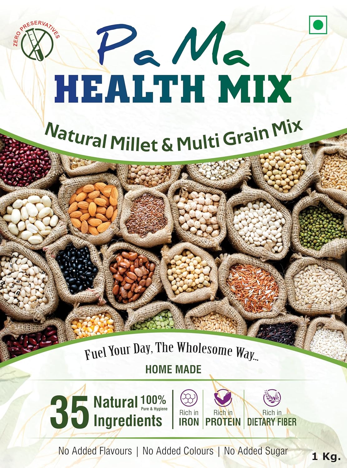Pa Ma Health Mix Foods Super Easy Ready to Cook Protein Rich Multi Grain and Millet Health Mix Tasty Healthy Millet | Gluten Free | PaMa Health Mix | 1Kg