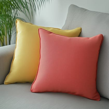 Vibrant Coral & Yellow Decorative Pillows for Home Decor