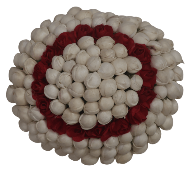 Elegant White & Red Floral Hair Accessory - Flowers | Buy online on ZillyBuy
