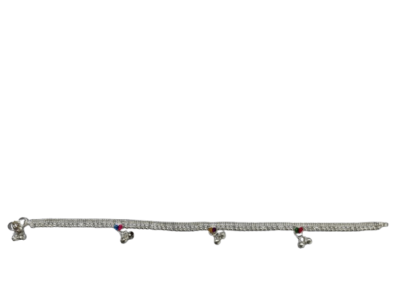 Elegant Silver Anklet with Dainty Embellishments