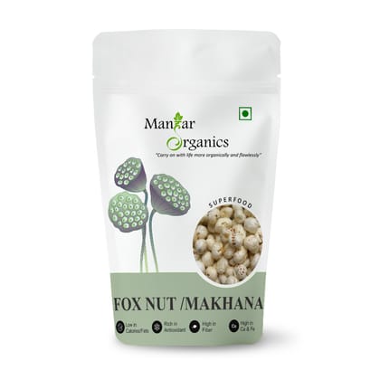 ManHar Organics Raw Makhana | Phool Makhana | Fox Nuts | Natural Lotus Seeds – Unroasted & Gluten-Free – 500gm (Pack of 2, 250gm x2)