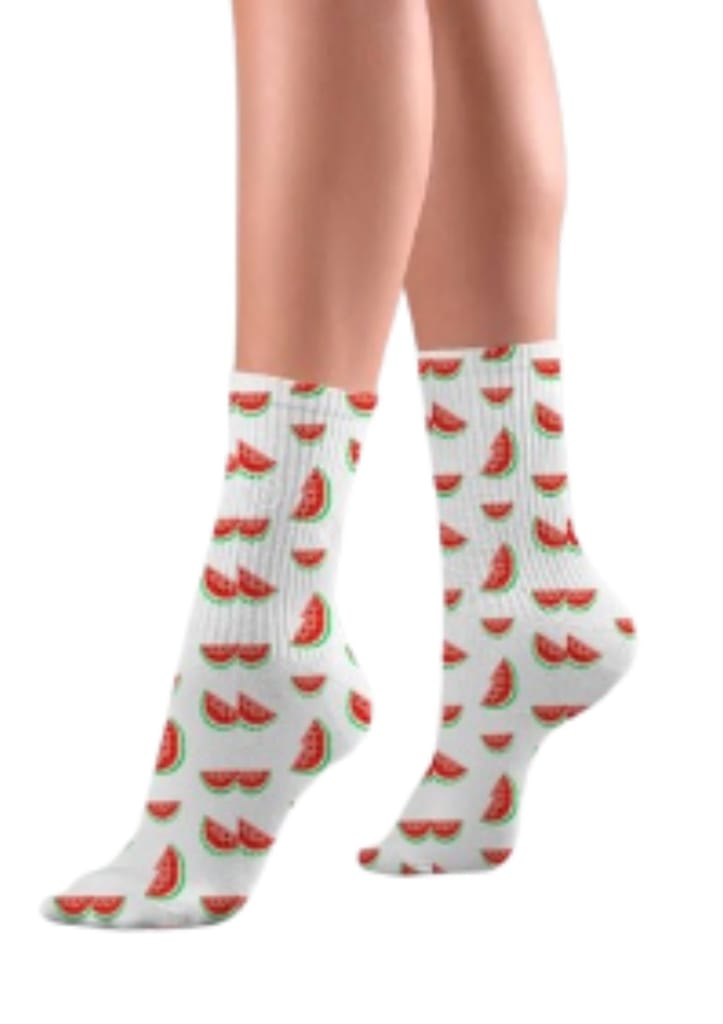 1 Pair Pack of Bunaayi Printed Socks - WATERMELONS