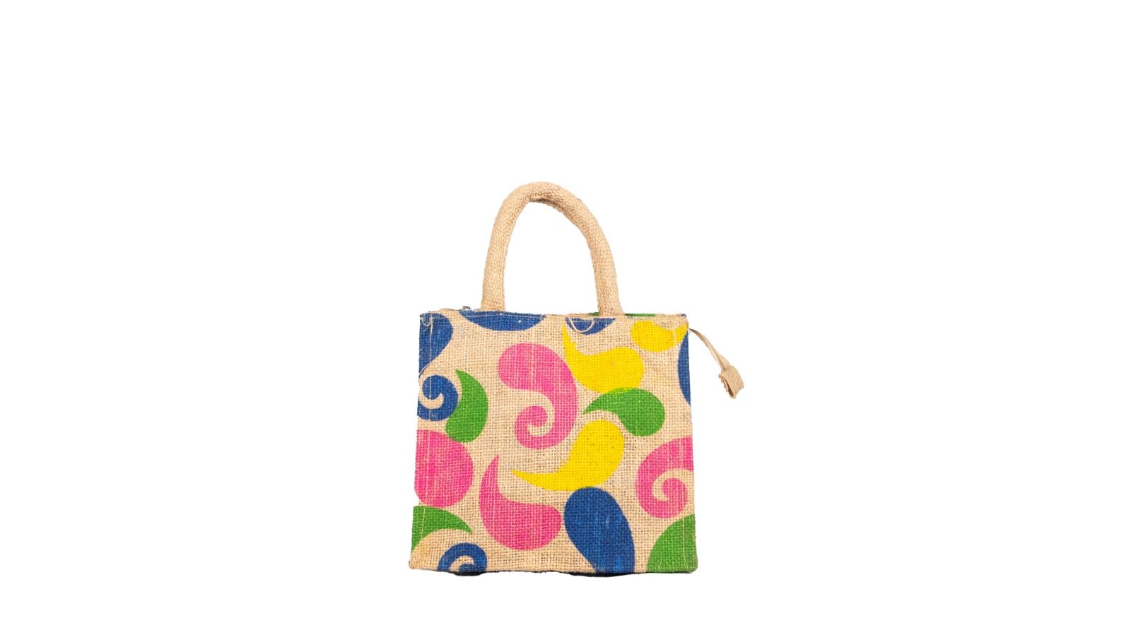 Colorful Paisley Jute Tote Bag - Eco-Friendly & Stylish