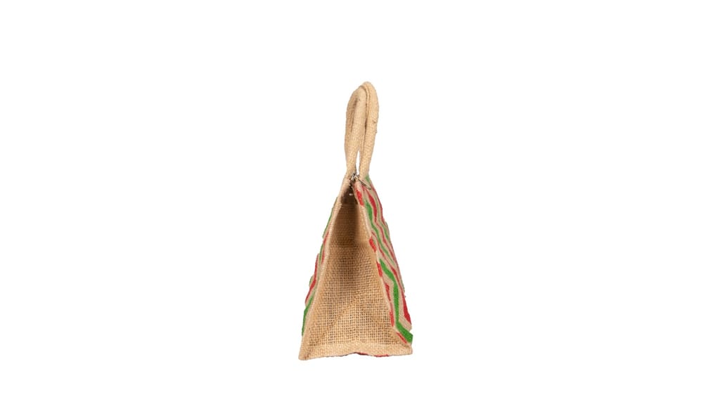 Jute Chevron Print Tote Bag - Eco-Friendly & Stylish