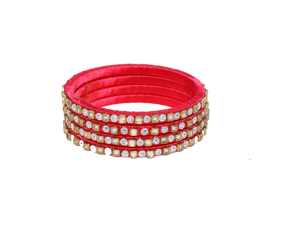 Red Embellished Bangles