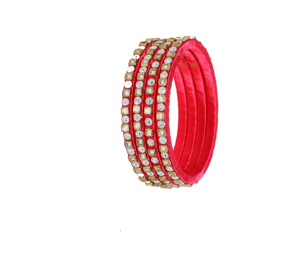 Red Embellished Bangles