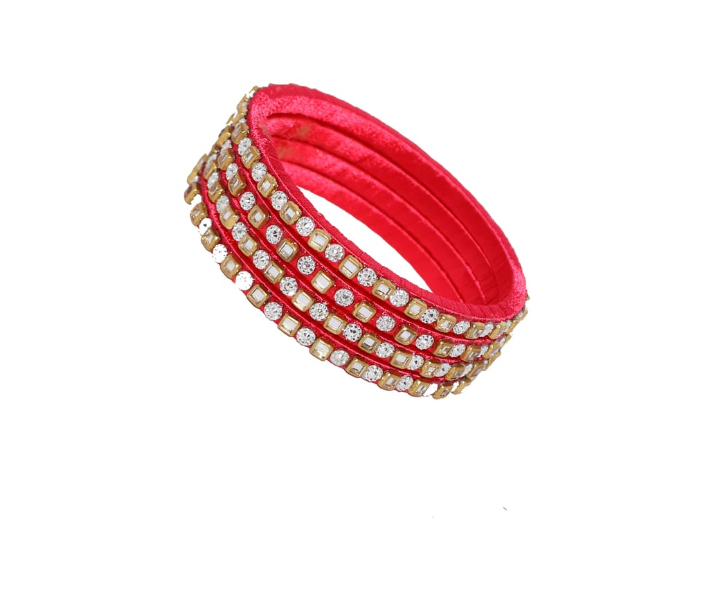 Red Embellished Bangles