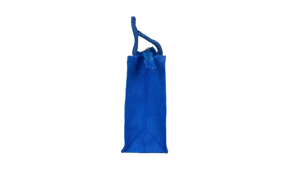 Blue Paisley Printed Jute Bag - Eco-Friendly Tote