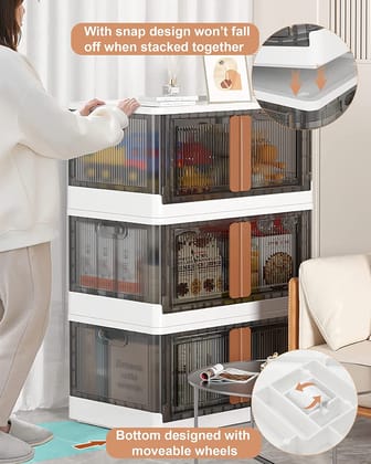 Plastic Folding Wardrobe Storage Organizer (3 Layer / 1 Pc)