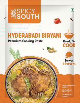 Spicy South Hyderabadi Biryani Paste 300g | Makes 2KGS Biryani | Serves 4 | Cook in 25 Mins | Ready to Cook Authentic Hyderabadi Biryani Paste | Zero Added Preservatives & Flavours | 100% Veg | You Will Love the Taste For Sure