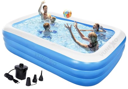 10Feet Swimming Pool with Pump, Inflatable Kiddie Pool, Family Lounge Pool for Kiddie, Kids, Adults, Toddlers, Infant for Ages 3+ 10Feet Swimming Pool with Pump, Inflatable Kiddie Pool, Family Lounge Pool for Kiddie, Kids, Adults, Toddlers, Infant for Ages 3+