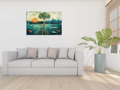 NATURE 'S EMBRACE PAINTINGS 24in  X 16in WITH BLACK FRAME