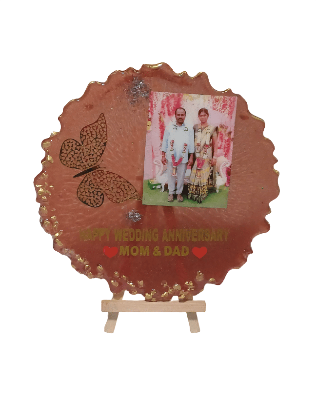 Personalized Wedding Anniversary Resin Photo Frame - Mom & Dad