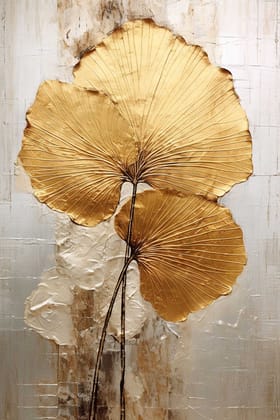 GOLDEN LUXURY LEAF 16in X 24in WITH BLACK FRAME