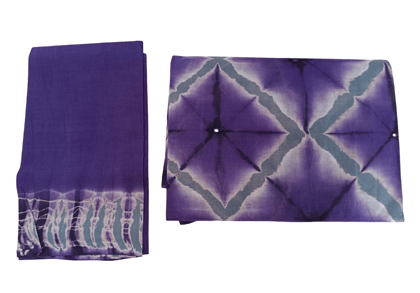 Violet Cotton Saree with unstitched blouse