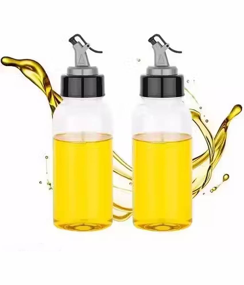 MAGICSPOON Oil Dispenser Polyproplene Transparent Oil Container ( Set of 2 )