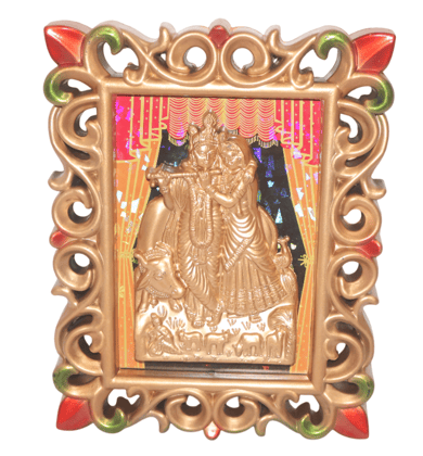 Radha Krishna Golden Frame - Divine Home Decor