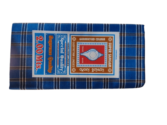 Super Sangam Handloom Lungi - Supreme Quality, 2.00 Mts - Guaranteed Color
