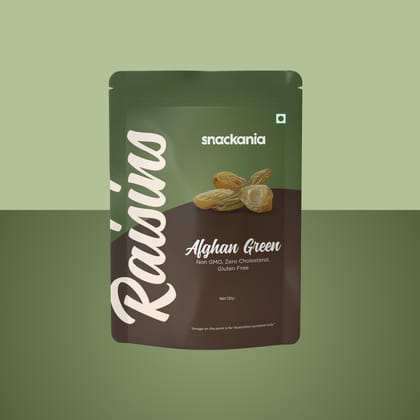 Snackania Afghan Green Raisins Seedless | Extra Premium Kishmish | Healthy & Tasty Snacks | Dry Fruits | Rich In Iron & Vitamin 230 Gram