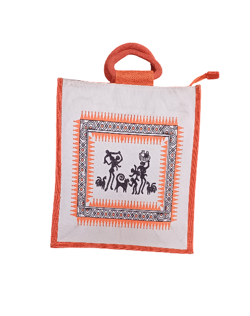 Tribal Art Tote Bag - Handcrafted Canvas Shopping Bag