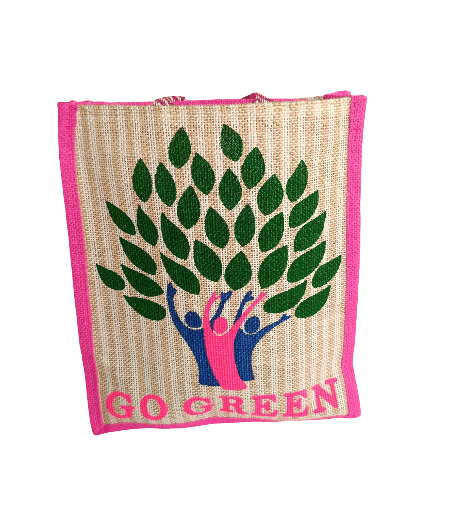 Eco-Friendly Jute utility Bag - GO GREEN (Pink)