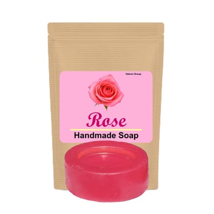 Handmade Rose Fragrance Pink Colour Oval Shape Regular Bath Soap Moisturizing & Gentle for All Skin Types 100g Pack of 1