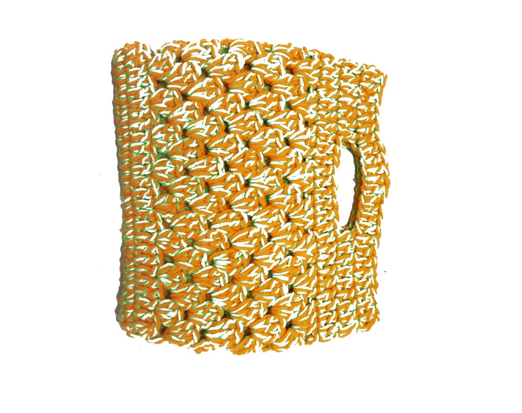 Handmade Crochet Handbag: Orange, Green