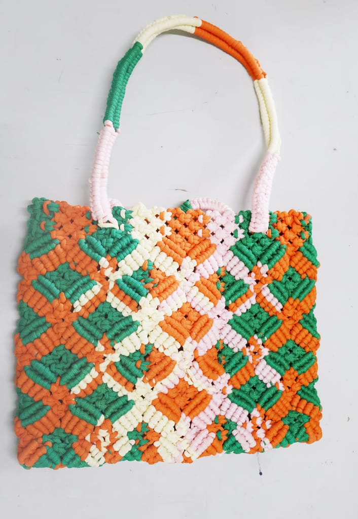Handmade Macrame Tote Bag - Bohemian Style