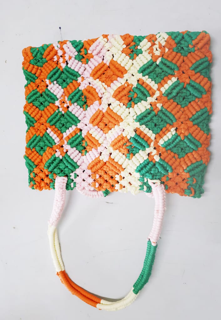 Handmade Macrame Tote Bag - Bohemian Style