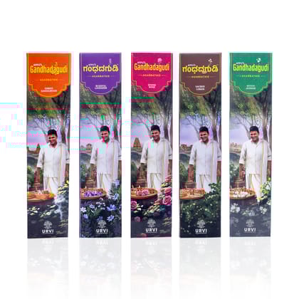 APPU's Gandhadagudi Agarbathie - FAMOUS FIVE - PACK OF 5 - 90Gms