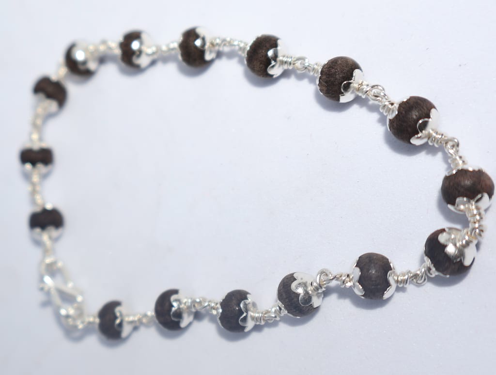 Karungali Silver Bracelet