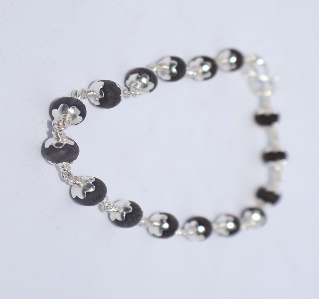 Karungali Silver Bracelet