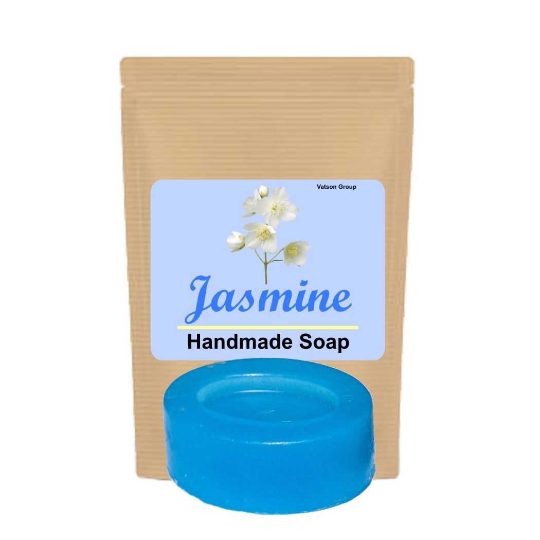 Handmade Jasmine Fragrance Baby Blue Colour Oval Shape Regular Bath Soap Moisturizing & Gentle for All Skin Types 100g Pack of 1