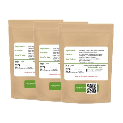 Handmade Lemon Fragrance Yellow Colour Oval Shape Regular Bath Soap Moisturizing & Gentle for All Skin Types 100g Pack of 3