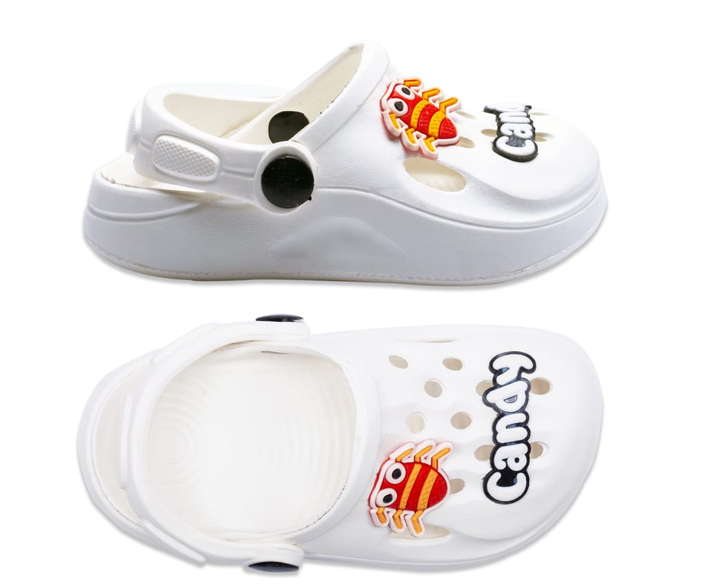 Sophisticated Men Dewk Berries Kids' White Clogs with Bug Charms - Comfortable & Stylish Footwea
