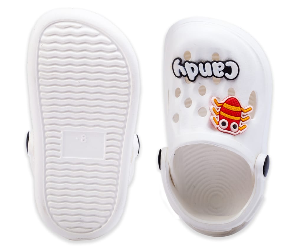 Sophisticated Men Dewk Berries Kids' White Clogs with Bug Charms - Comfortable & Stylish Footwea