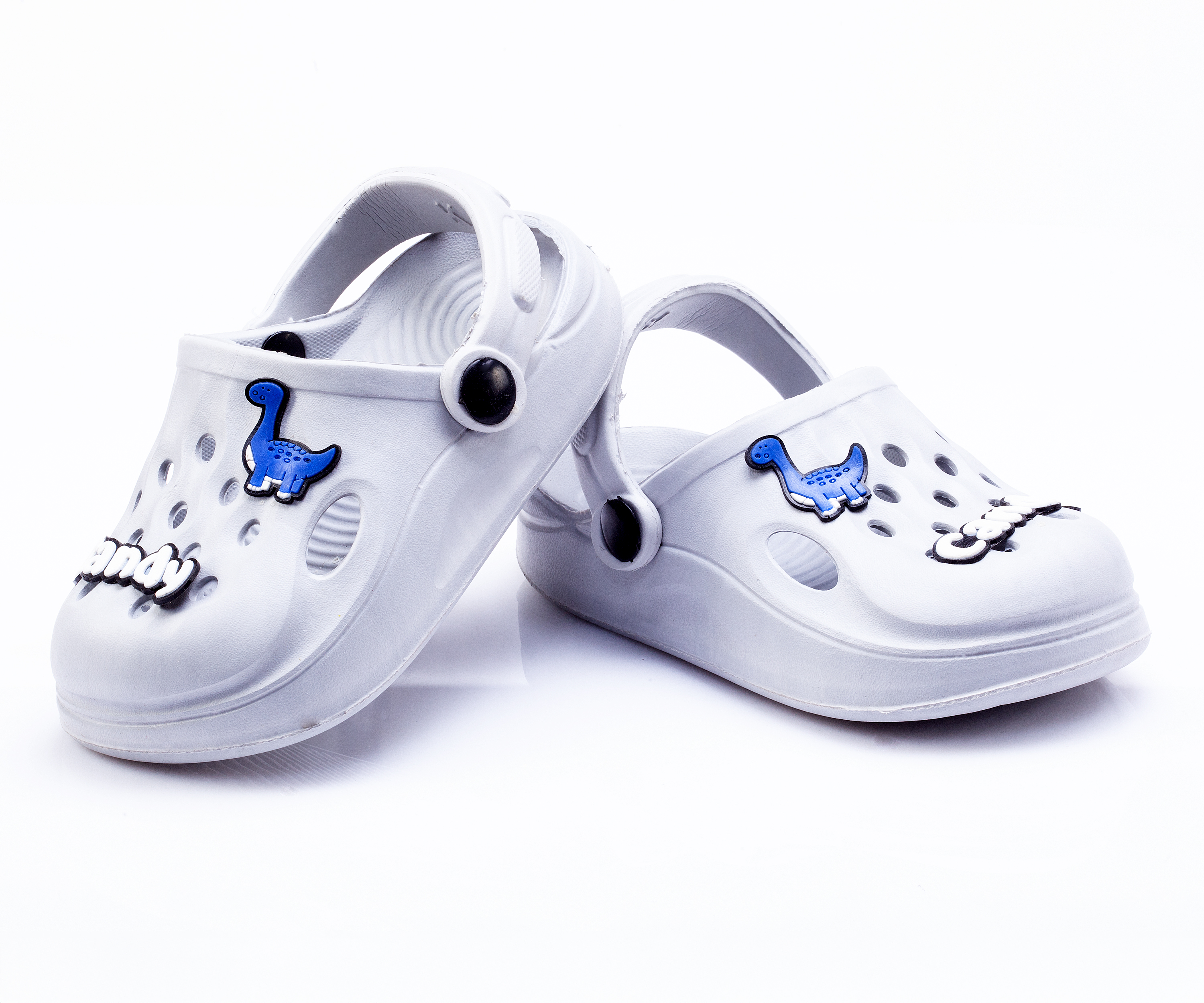Sophisticated Men Dewk Berries Kid`s Grey Clogs with Dinosaur Charms 2025 at ShopCircuit | ONDC