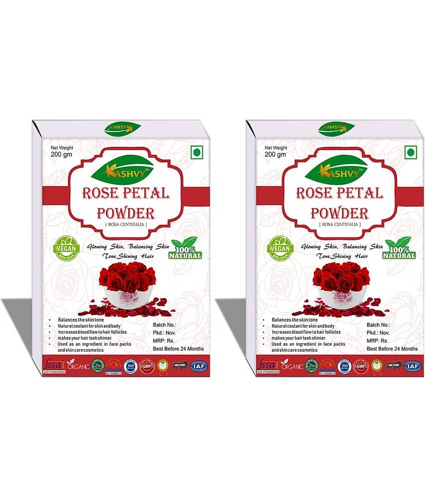 Kashvy Rose Petal Powder 400 Gm Pack of 2