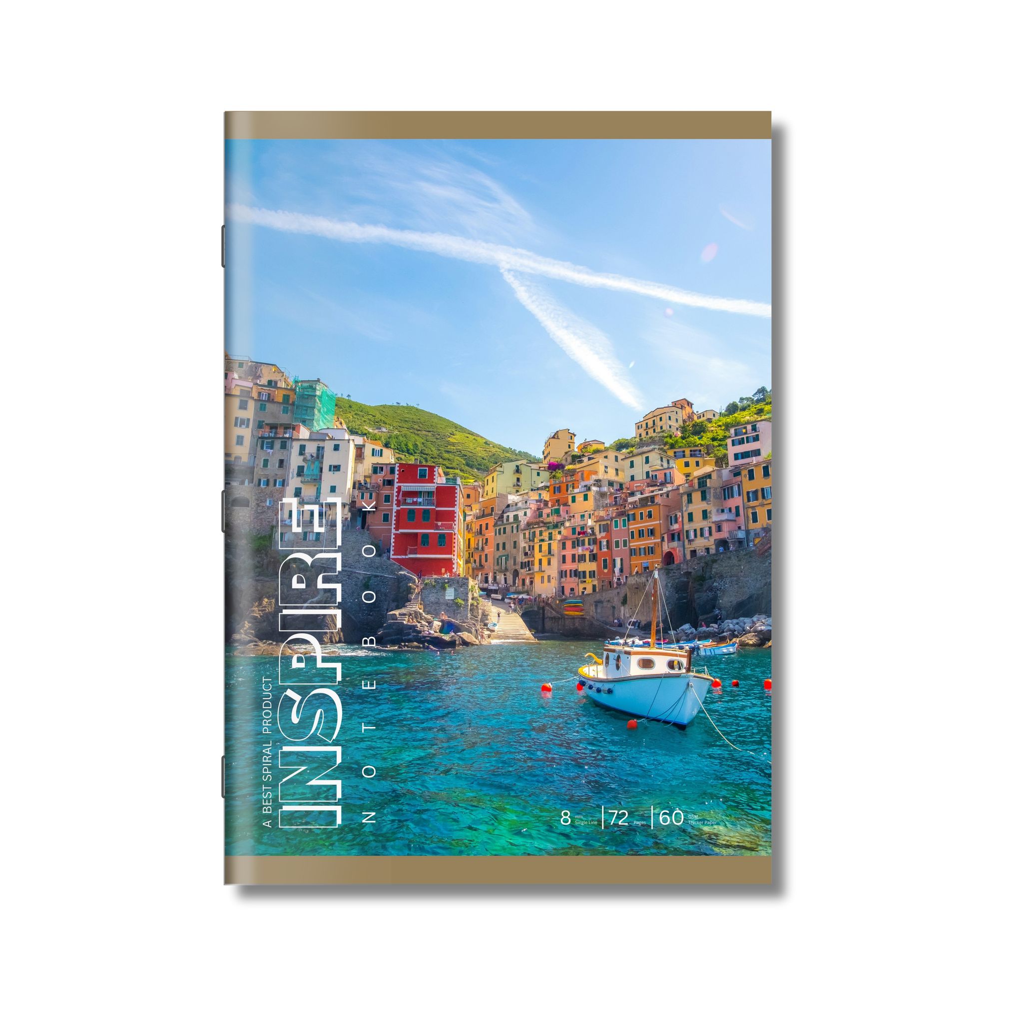 Inspire | Soft Cover Long Notebook for Student | A4 Size (21cm X 29.7cm) | Single Line 72 Pages | Pack of 1