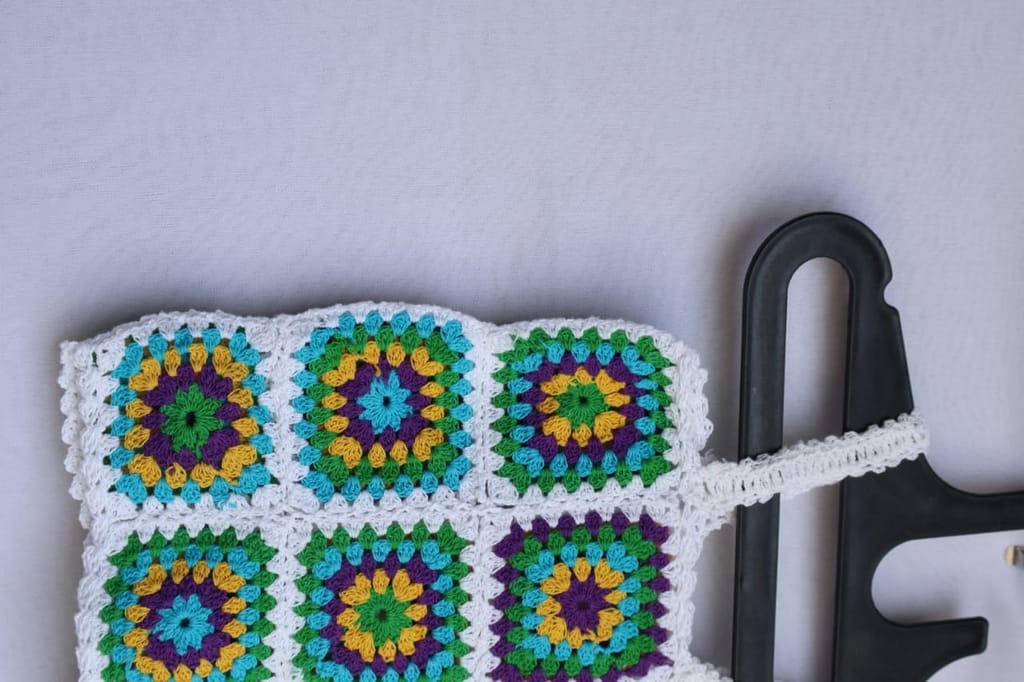 Handmade Crochet Granny Square Top - Bohemian Chic