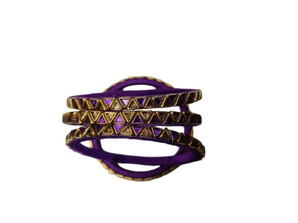 Purple & Gold Embellished Bangles - Elegant Wristwear Purple & Gold Embellished Bangles - Elegant Wristwear