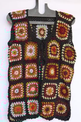 Bohemian Crochet Granny Square Patchwork Vest