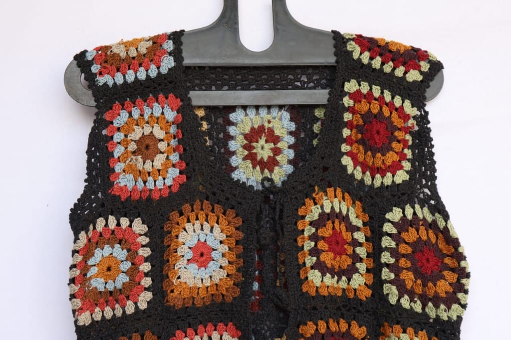 Bohemian Crochet Granny Square Patchwork Vest