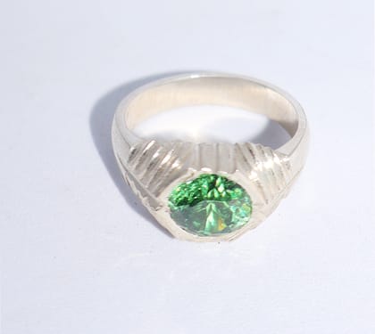 Green Stone Ring - Sterling Silver Ring for Women & Men