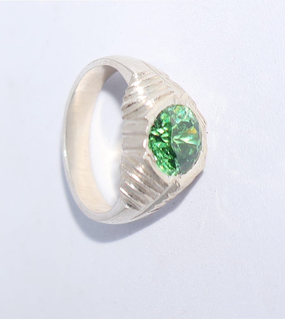 Green Stone Ring - Sterling Silver Ring for Women & Men