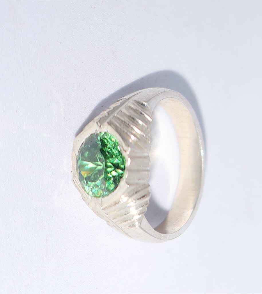 Green Stone Ring - Sterling Silver Ring for Women & Men