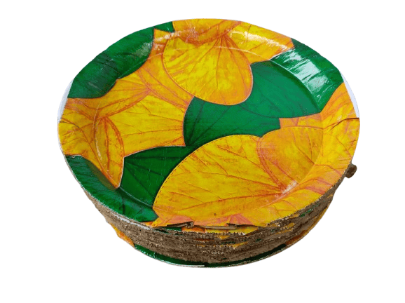 Eco-Friendly Leaf Pattern Disposable Plates - Sustainable Dining