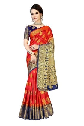 RADADIYA BROTHERS Women's Banarasi Silk Saree || Zari Woven Kanjivaram Sarees With Unstitched Blouse Piece