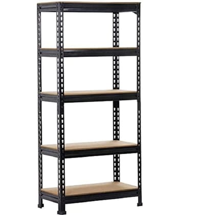 STAR WORK Iron Rack Shelf for Home Storage Engineered Wood Shelf | Industrical Domestic Shelves and Rack (5’3” x 2’ x 1’ ft = 63 x 24 x 12 INCH - H x W x D)