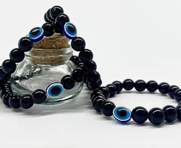 Evil Eye Protection Bead Bracelets - Black Beads